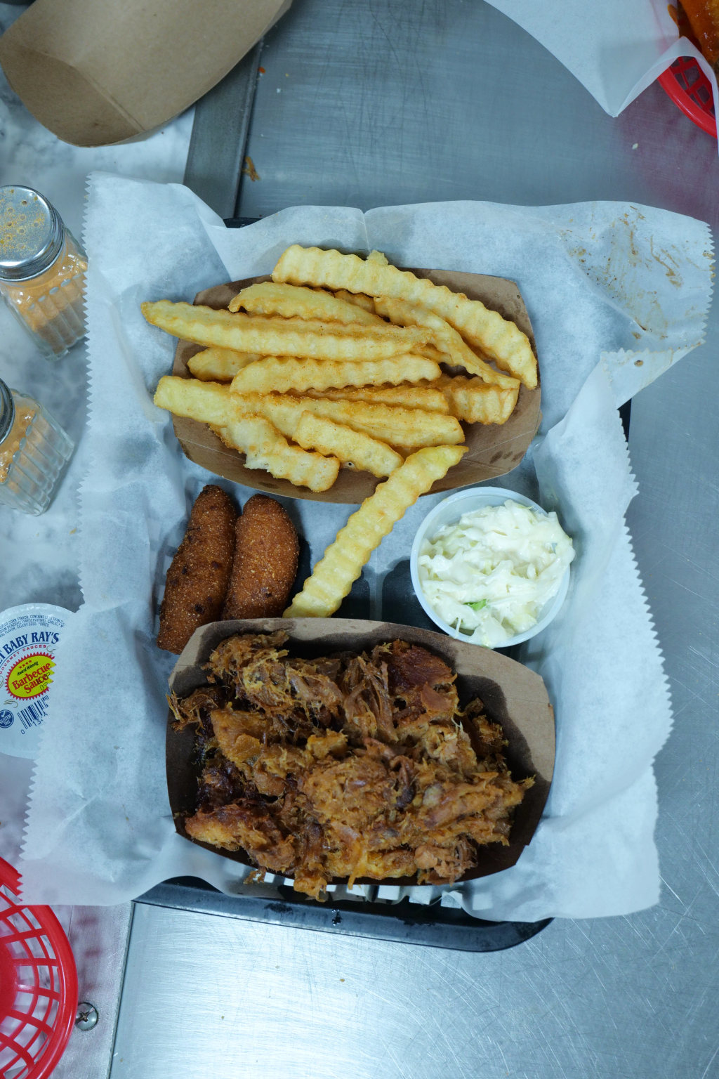 BBQ platter with various smoked meats